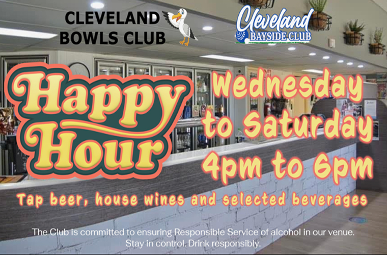 Happy hour 4 to 6 selected bevs Flyer